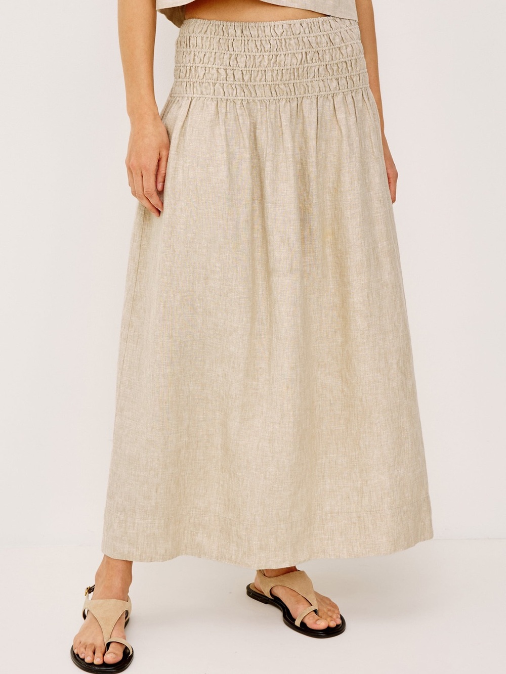 NWT Rails Alessa Skirt in Heathered Flax - Size Medium - 100% Linen